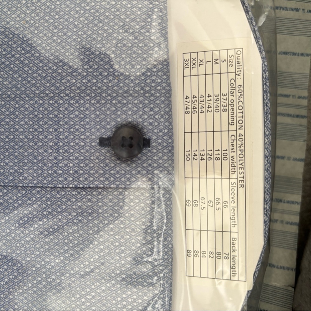 Men's Blue quality designer dress Shirt xxl